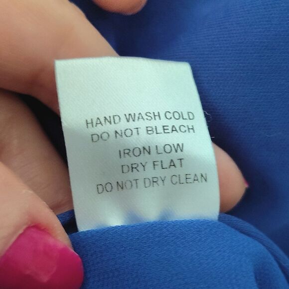 IRIS Blue Strapless High Rise Sheer Wide Leg Jumpsuit Large - Picture 11 of 11